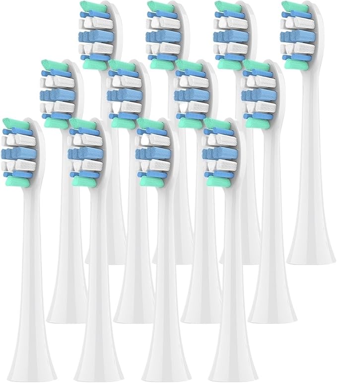 12/20pcs Toothbrush Replacement Heads Brush Head Compatible for Sonicare 2100 4100 5100 6100 7300 9000(White-12 Pcs)
