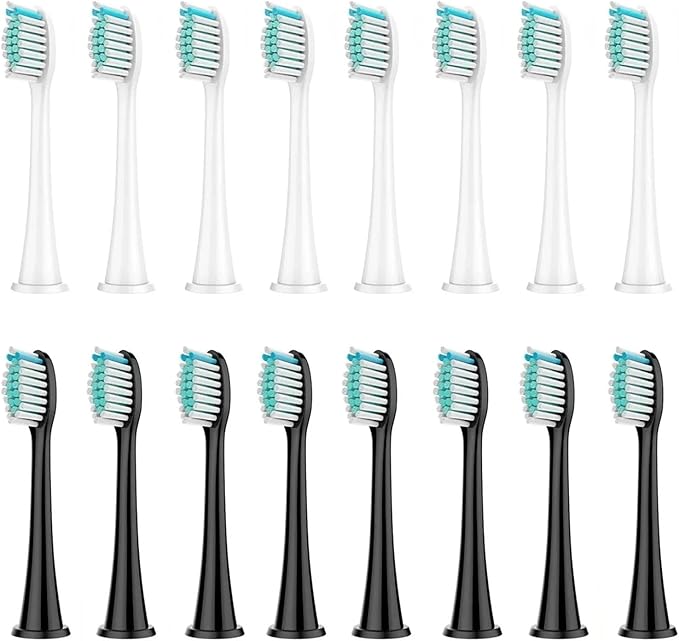 Compatible for Philips Sonicare 8Pcs Replacement Brush Heads - DiamondClean HX3/HX6/HX9 Series HX6064(8 White 8 Black)