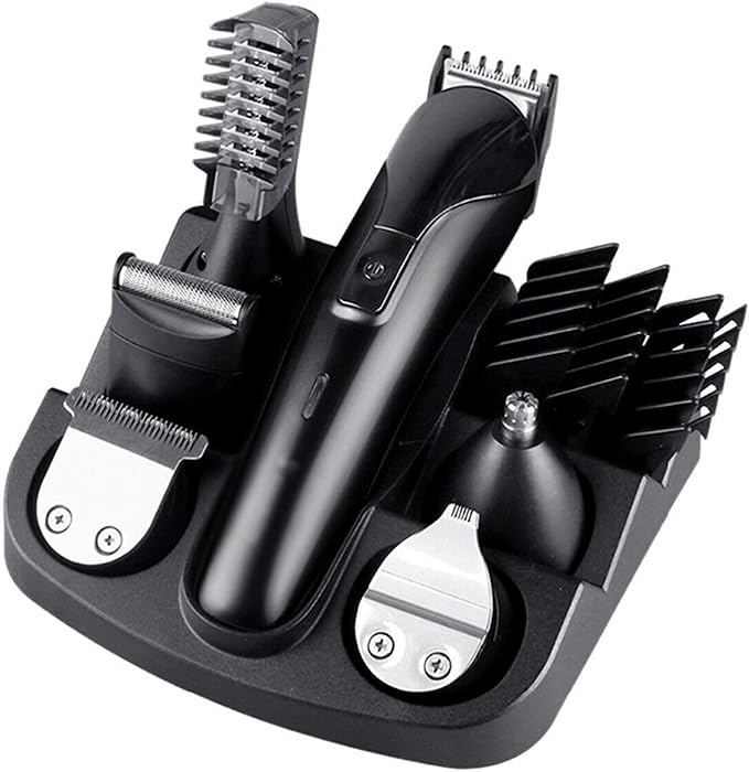 Professional Men Electric Hair Clipper 6 in 1 Multifunctional Hair Cutter Machine Rechargeable Hair Trimmer for Beard Nose Ears