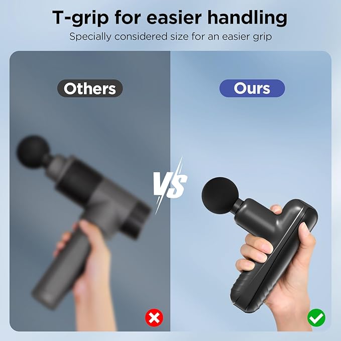 Mini Massage Gun Powerful Handheld Muscle Massager for Muscle Relaxation Deep Tissue Percussion Small Massage Gun Travel Massager with 4 Massage Heads Silent Brushless Motor Black