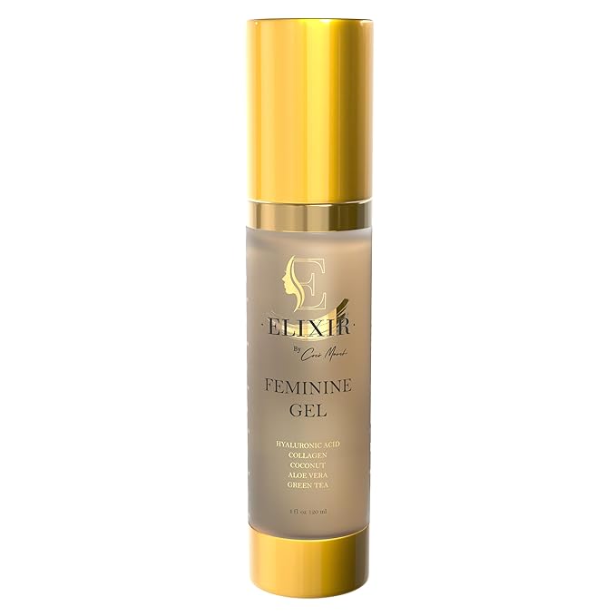 Elixir by Cocó March Vaginal Rejuvenating Feminine Gel Plant Based Hyaluronic Acid Collagen Aloe &amp Banana Extract Alleviates Discomfort Non-Sticky Non-Greasy Formula - 4 Fl Oz