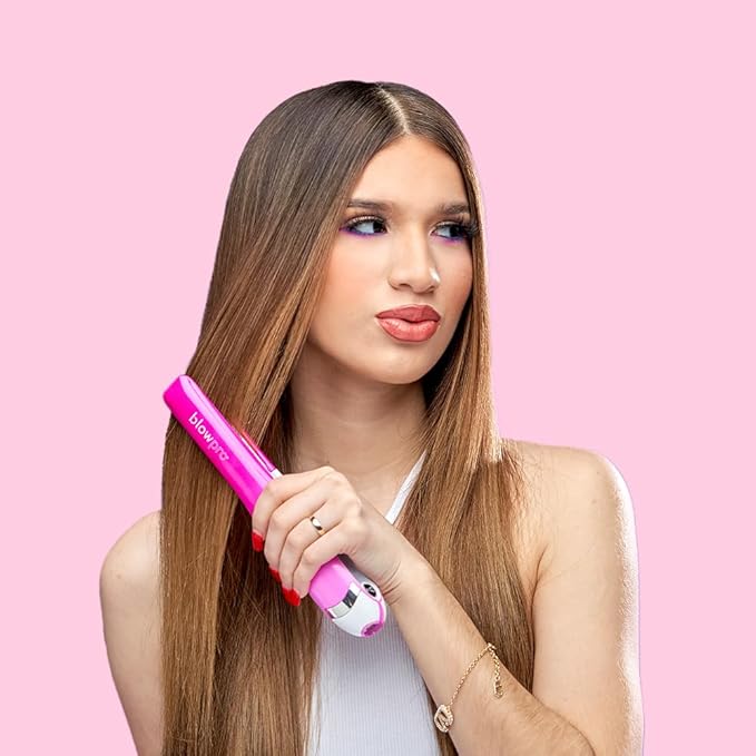 blowpro Cordless Styling Iron Made to Travel USB Rechargeable Iron 1 Titanium Plates 35 min of Cordless Styling 3-Preset Heat Settings Travel Lock Rapid Heat Tech!