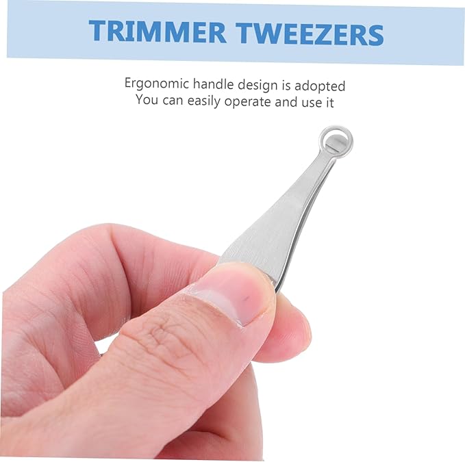Beaupretty 3pcs Nasal Hair Trimmer Kit Rounded Tip Scissors and Tweezer Tool for Precise Grooming Construction Safe and Painless Nose Hair Removal Portable for Home and Travel Use