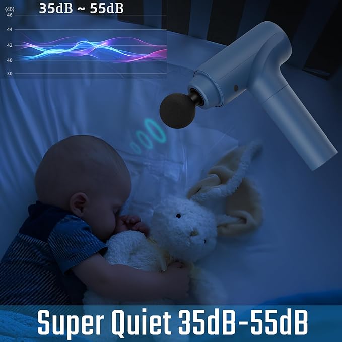 cotsoco Massage Gun Deep Tissue Muscle Massage Gun Back Massager for Pain Relief 20 Speeds Handheld Electric Massager Tool with Silent Brushless Motor Suitable for Gym Office Home Travel
