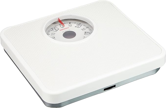 Soehnle Tempo Analogue Bathroom Scales White Mechanical Weight Scale Weighing Scales Body Weight to 130 kg. Weight Shown in KG only