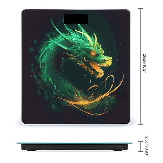 Chinese Dragon Scale for Body Weight Highly Accurate Digital Bathroom Body Scale Digital Bathroom Scales for People Anti-Slip Large LCD Display Smart Scales
