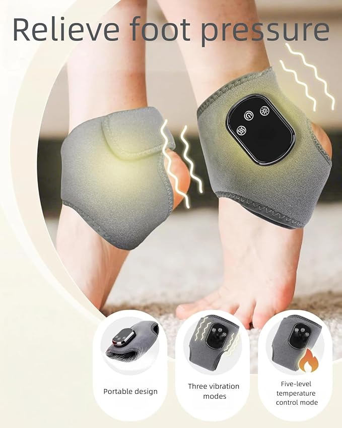 Foot Renewal Triple Massager Foot Massager - Heat Therapy Vibration 3 Intensity Modes Suitable for Heels Arches and Ankles Home/Office/Travel/Neuropathy Relief Device (Pack of 2)