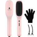 MiroPure Hair Straightener Brush for Silky Hair Enhanced Hair Straightener Comb with 5 Heat Settings 30s Fast Heat-up &amp Dual Voltage for women