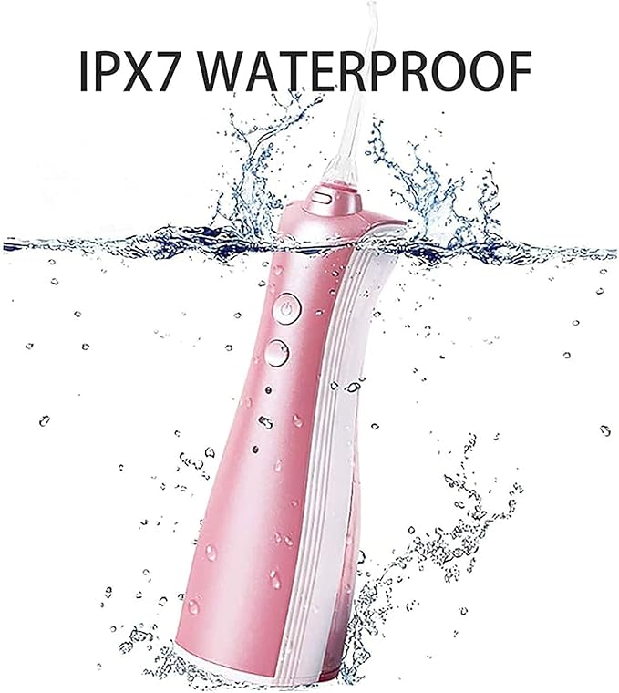 Water Flosser Cordless Teeth Cleaner Portable Dental Oral Irrigator 3 Modes 150ML Water Tank IPX7 Waterproof USB Rechargeable Water Flossing for Braces Home Travel (Pink)
