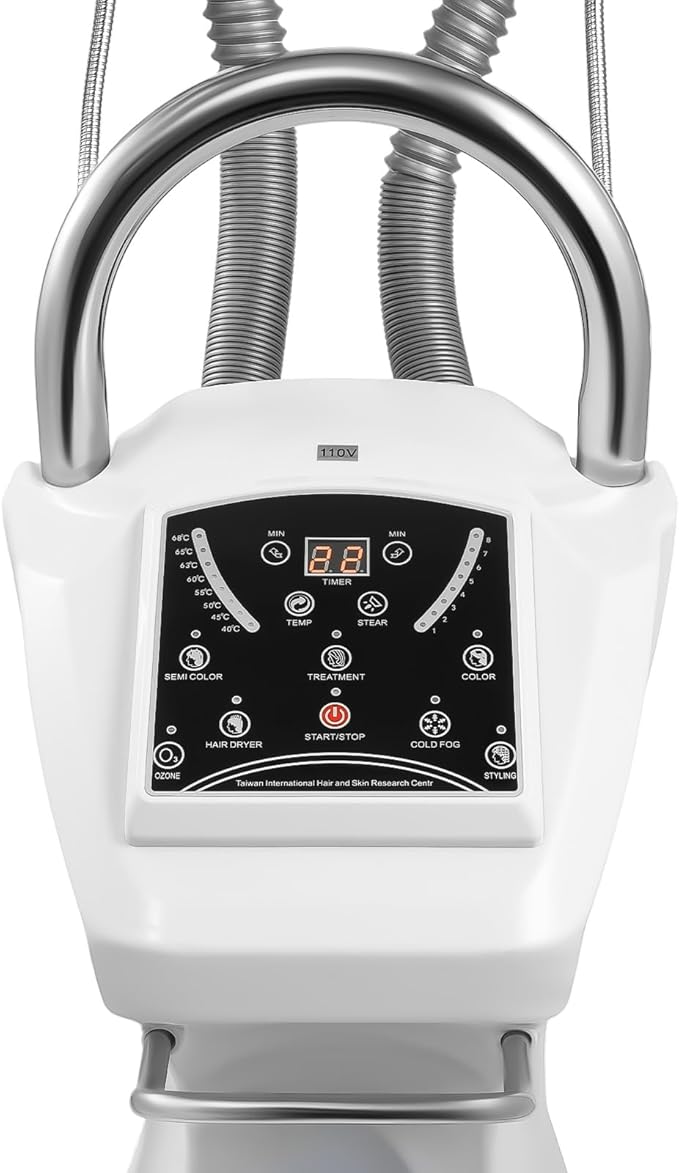 7 in 1 Professional Salon Hair Steamer Dryer Stand Color Processor Hair Dryer Hooded Treatment Perming Machine 110V Perming Hairdress Salon SPA Machine with Wheels