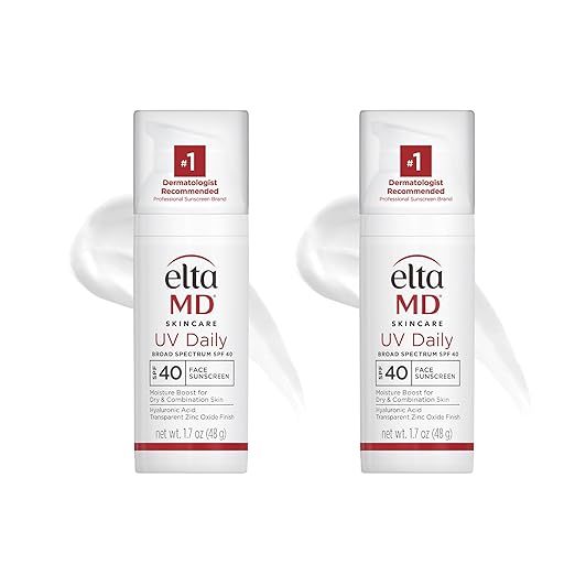 EltaMD UV Daily Face Sunscreen with Transparent Zinc Oxide and Hyaluronic Acid Moisturizes and Protects Great for Dry Combination and Normal Skin