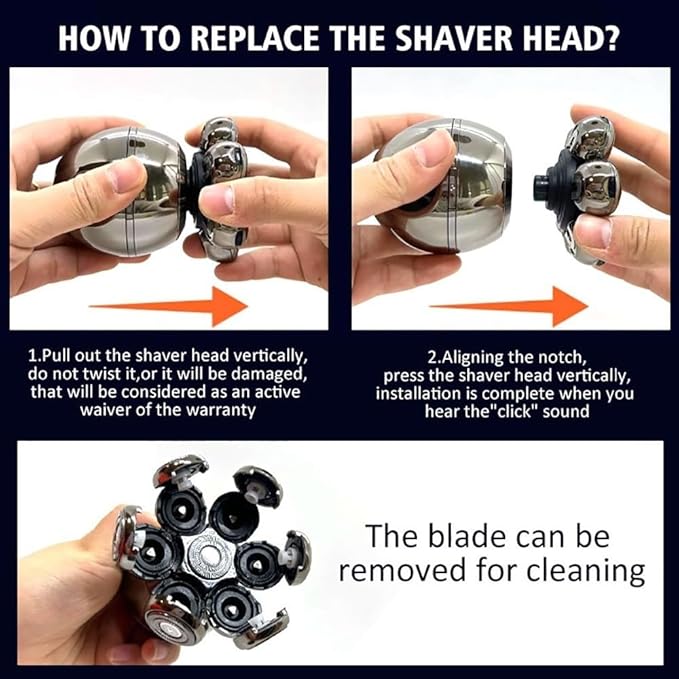 Head Shaver for Men 5 in 1 Electric Head Shaver for Bald Men 7D Floating Cutter Beard Trimmer Clipper IPX5 Waterproof Shaving USB Wireless Charging