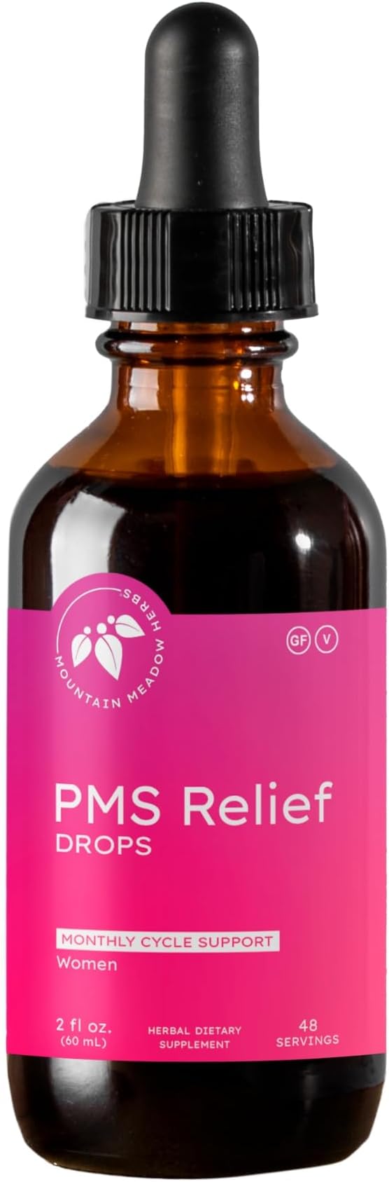 Mountain Meadow Herbs PMS Relief Drops | Liquid Herbal Supplement for Menstrual Period Discomfort | Hormonal Support for PMS Cramps Mood Swings &amp Acne with Chaste Tree Berry (Vitex) &amp Wild Ya