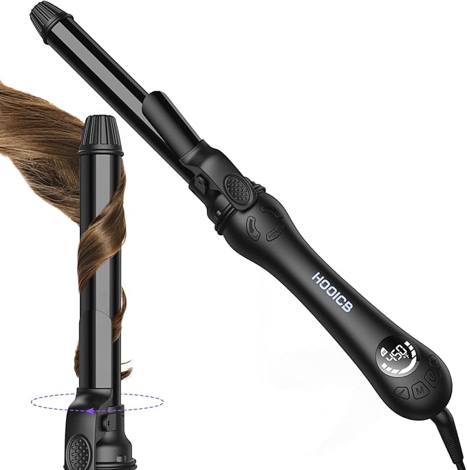 HOOICB Automatic Curling Iron 1 Hair Curler Tool with Negative Ion Function Ceramic Coating Fast Heating Suitable for All Hair Types