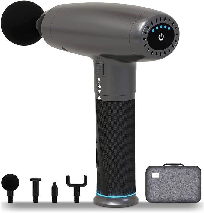 Massage Gun Muscle Therapy Gun Handheld Deep Tissue Massager Gun with 5 Adjustable Speeds Back Massager for Athletes Relieving Pain Soreness and Stiffness(Black)
