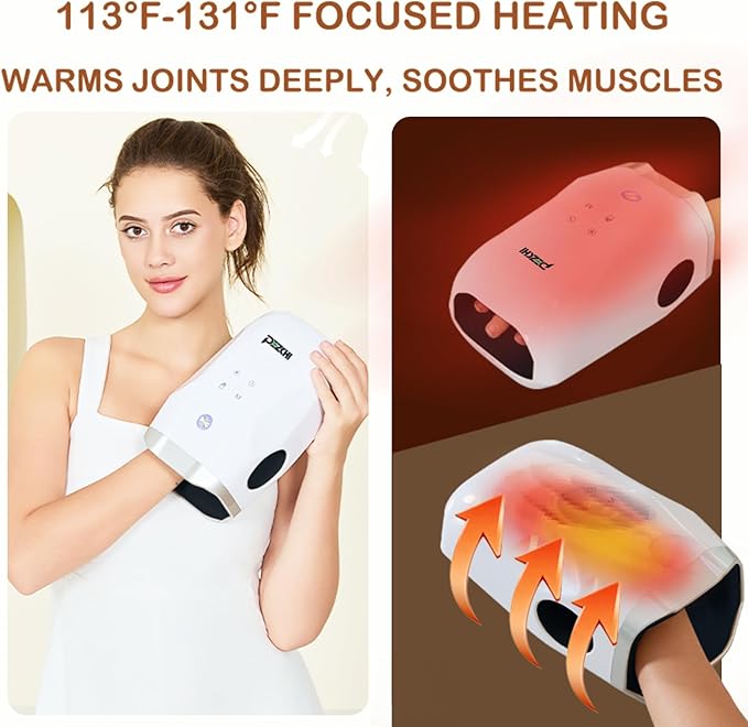 Hand Massager with Heat and Compression for Arthritis and Carpal Tunnel FingerPalm and Wrist MassageHand Relief5 Pressure Levels 5 ModesRelaxation at OfficerGifts for MenWomen and Mom