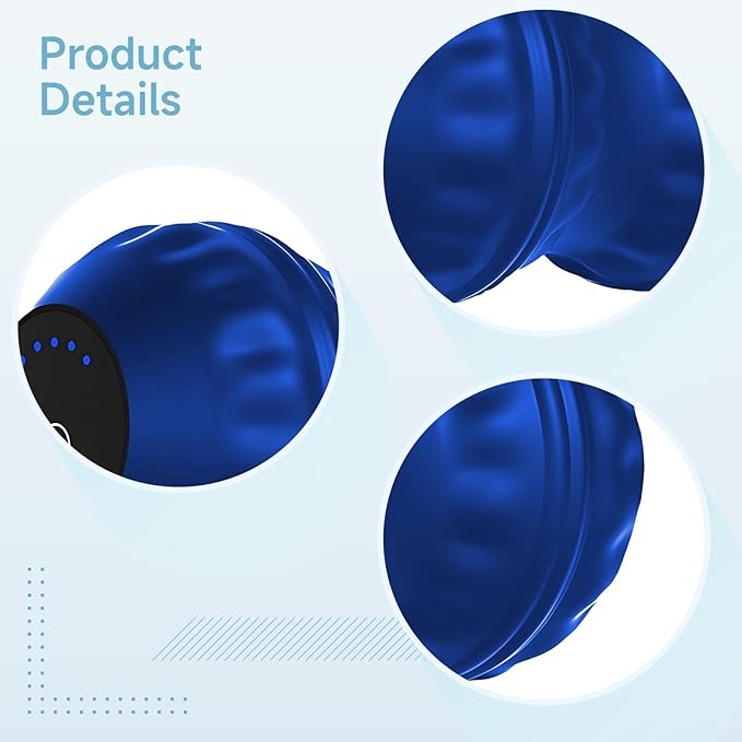 3.5 X 3.5 X 6.3 in Vibrating Peanut Massage Ball 5 Speed Electric Massager for Myofascial Release Tissue Therapy Blue