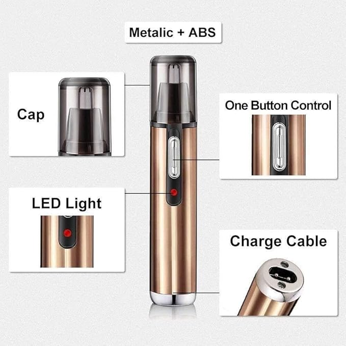 Nose Hair Trimmer-Professional Painless Ear and Nose Hair Trimmer for Men and Women Waterproof Dual Edge Blades for Easy Cleaning Electric Trimmer USB Charging