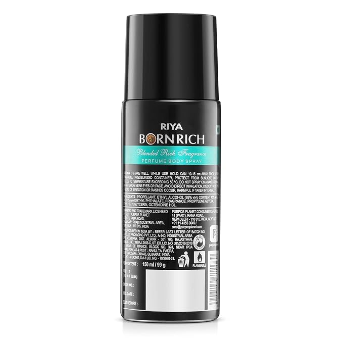Riya Combo Of Born Rich Deodorant Perfume Body Spray - 150Ml2