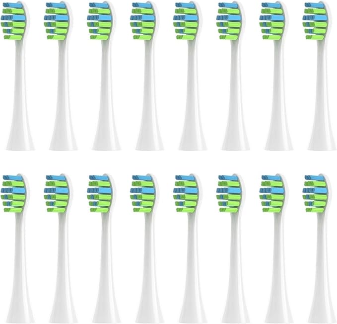 Compatible for 360 T1 Y1 Toothbrush Replacement Heads16pcs(16pcs Whitening)