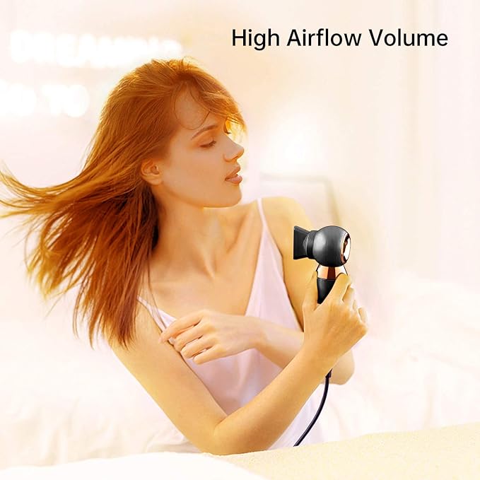 Portable Hair Dryer - 800W Constant Heat Control Hairdryer Protect Hair with ALCI Safety Plug High Airflow Lightweight Mini Blow Dryer for Home Hotel and Travel
