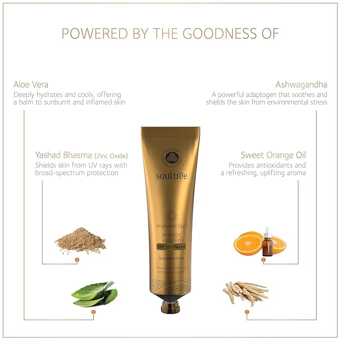 Soul.Tree Anshumali Elixir Ayurvedic Sunscreen SPF 50 | PA+++ - 50gm