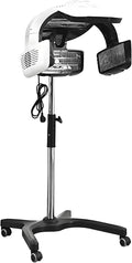 Orbiting Infrared Hair Dryer Adjusting Angle Styling Perming Dryer with Swivel Caster Rolling Base Freestanding Salon Hair Dryer with Temperature &amp Time Control 110V