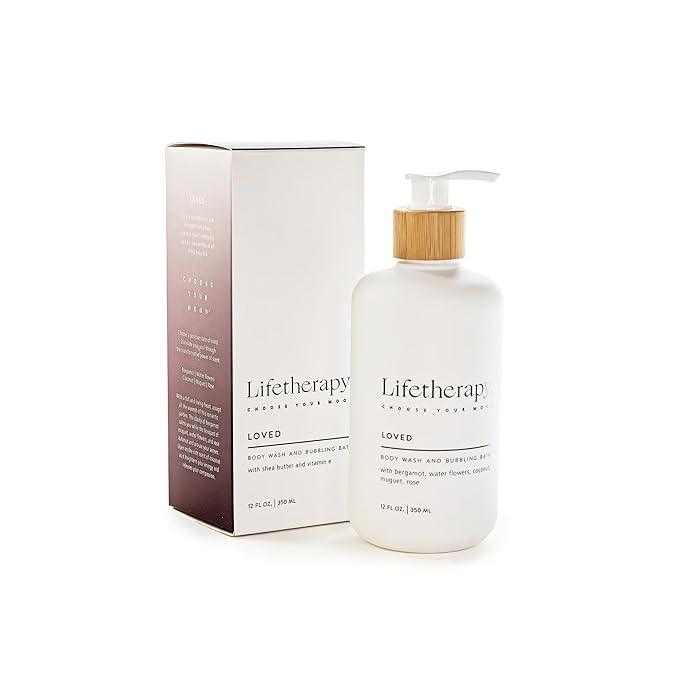 Lifetherapy 3-in-1 Body Wash Bubble Bath &amp Hand Wash – Loved | Clean Skin-Loving Formula | Vegan &amp Gluten Free | Nourishing &amp Revitalizing | Free From Parabens Sulfates &amp Phthalates