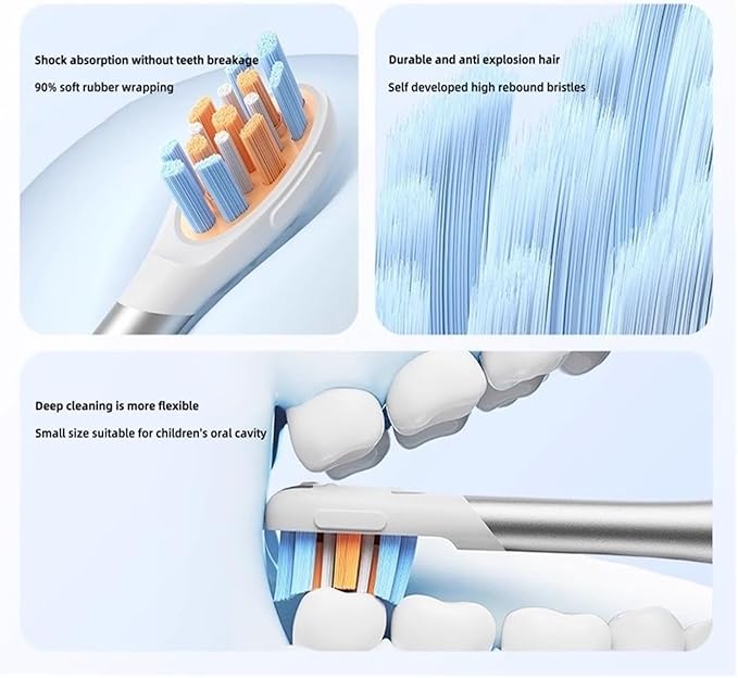 Suitable for Electric Toothbrush Head with Soft Bristles and Interactive Design for Gum Protection(Oclean P3K7 2Pcs)