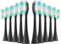 10 Pieces Large Brush Head Crescent-Shaped Bristles Compatible for Aquasonic Series Electric Toothbrush Soft Bristle Deep Clean Teeth(Black)