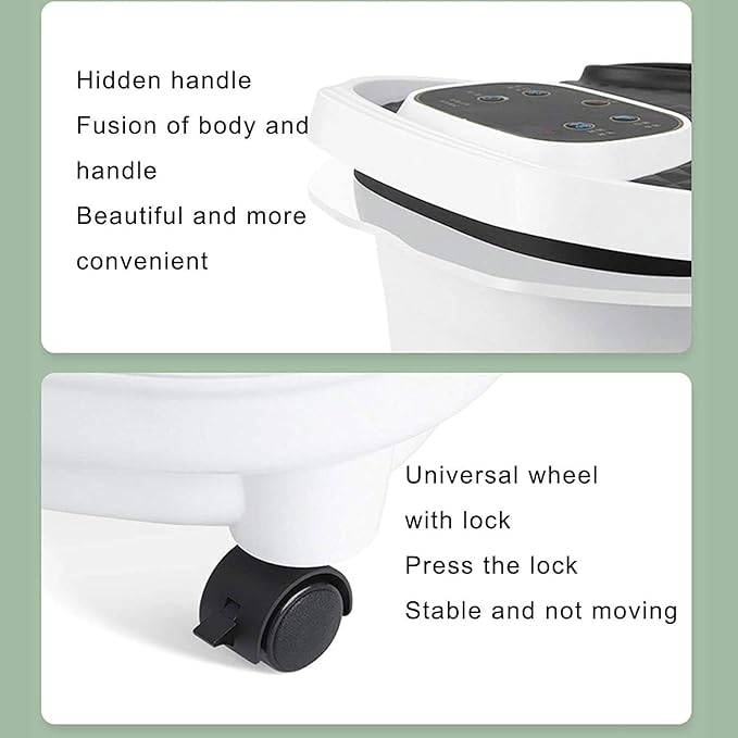 Foot Spa Bath Massager with Heat Bubbles 6 Massage Rollers Time &amp Temprature Control Foot Soak for Tired Feet Stress Relief Home Use Large Size for Soaking Feet