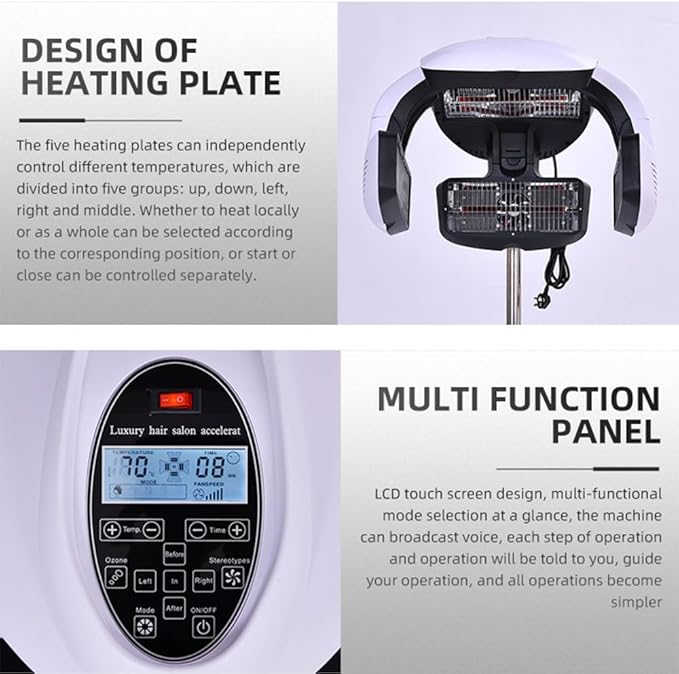 Professional Floor Standing Hair Cover Dryer Processor Temperature Perm Color Heater for Salon Hairdressing Station Spa