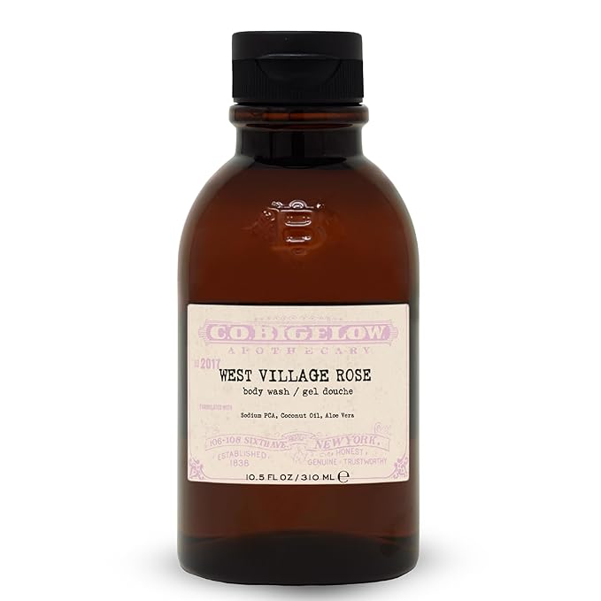 C.O. Bigelow West Village Rose Body Wash Iconic Collection Moisturizing Body Wash with Coconut Oil &amp Aloe Vera 10.5 Fl Oz