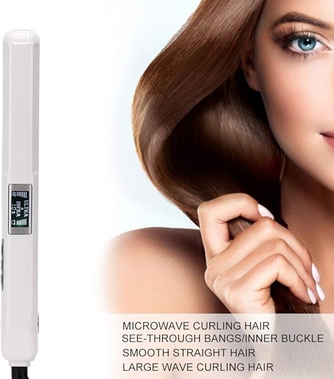 Professional Recovers Damaged Hair Tool with Ultrasonic Infrared Hair Care Iron Cold Flat Iron Hair Treament Styler LCD Display Infrared Hair Straightener Ceramic Flat Iron