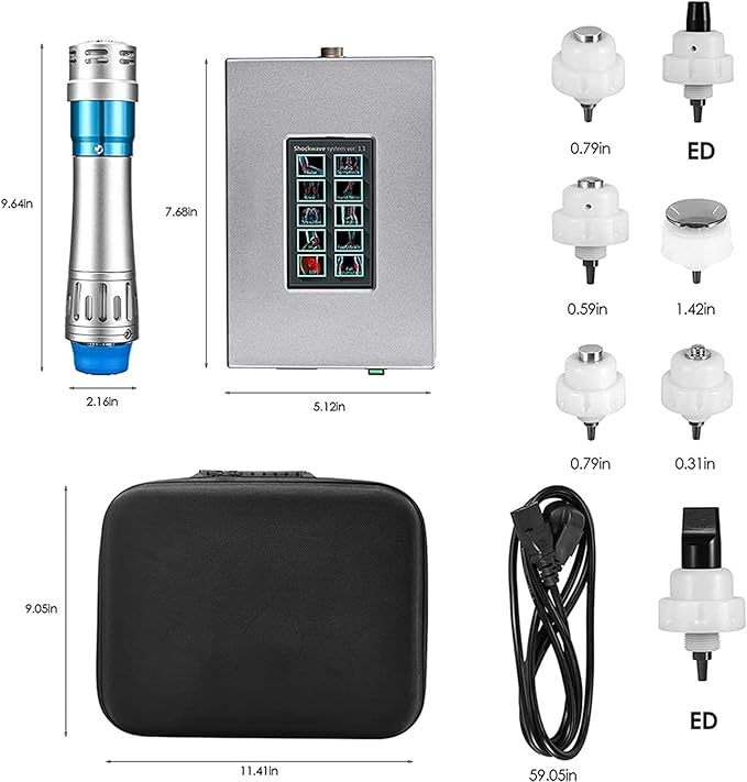 Shockwave Therapy Machine Body Massager Device Shock Wave Pain Relief with 7 Heads for Muscle Relaxation Pain Relief Tool