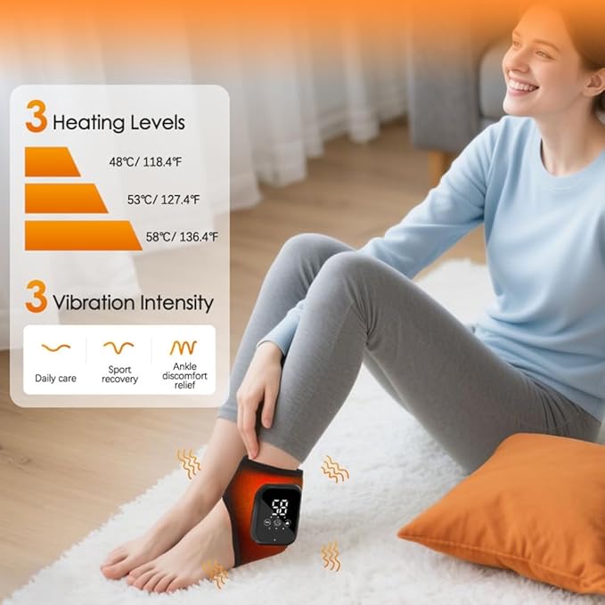 Rechargeable Foot and Ankle Warmer Massagers 3 Therapy 3 Heat Level Ergonomic Design