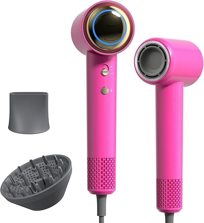 Tideway Hair Dryer Professional High-Speed Ionic Blow Dryer 110000 RPM Compact Hair Dryer with Magnetic Diffuser Fast Drying with Brushless Motor Low Noise Smart Temperature Control-H11