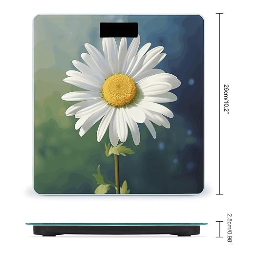 Daisy Flower Bathroom Scale Weight Scale for Body WeightHighly Accurate Digital Weighing Machine Clear LED Display Digital Bathroom Body Scale 400lb/182kg