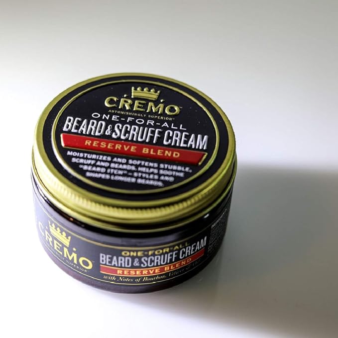 Cremo Beard &amp Scruff Cream Distiller's Blend (Reserve Collection) 4 oz - Soothe Beard Itch Condition and Offer Light-Hold Styling for Stubble and Scruff (Product Packaging May Vary) 0 fluid oun