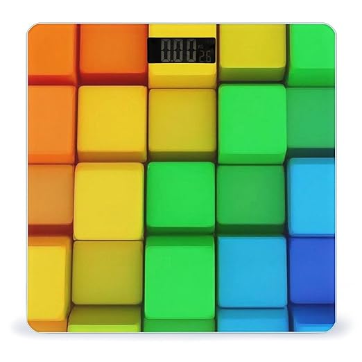 Smart Scale for Body Weight Automatic Switch Digital Bathroom Weighing Scale Rainbow Colorful Blocks