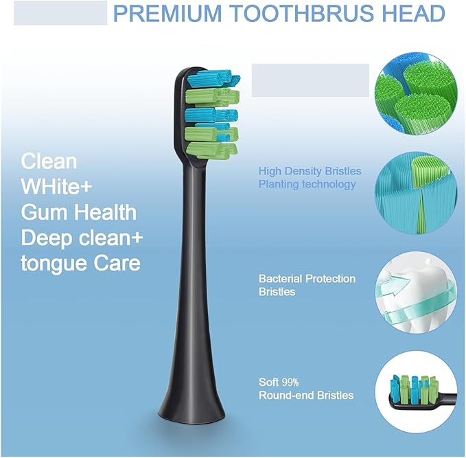 Compatible for with 7AM2M AM101/AM105-5 Pack Soft Bristle Electric Toothbrush Heads Premium Replacement Accessory