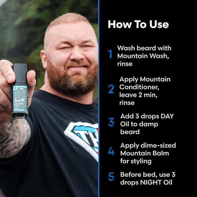 The Beard Struggle Mountain Night Beard Oil for Men – Deep Hydration &amp Overnight Conditioning – Strengthening Botanical Blend – Fast-Absorbing Non-Greasy – 30 mL (1 fl oz)