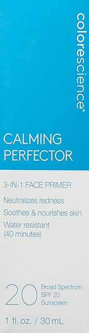 Colorescience Calming Perfector Face Primer Water Resistant Mineral Sunscreen Broad Spectrum 20 SPF UV Skin Protection 1 Fl oz