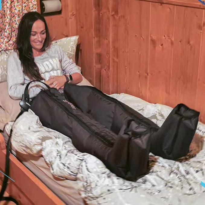 LONGEST Lymphedema Pumps Legs Foot Air Compression Therapy Boots Lymphatic Leg Recovery Compression System Pressotherapy for Swelling Circulation &amp Pain Medium