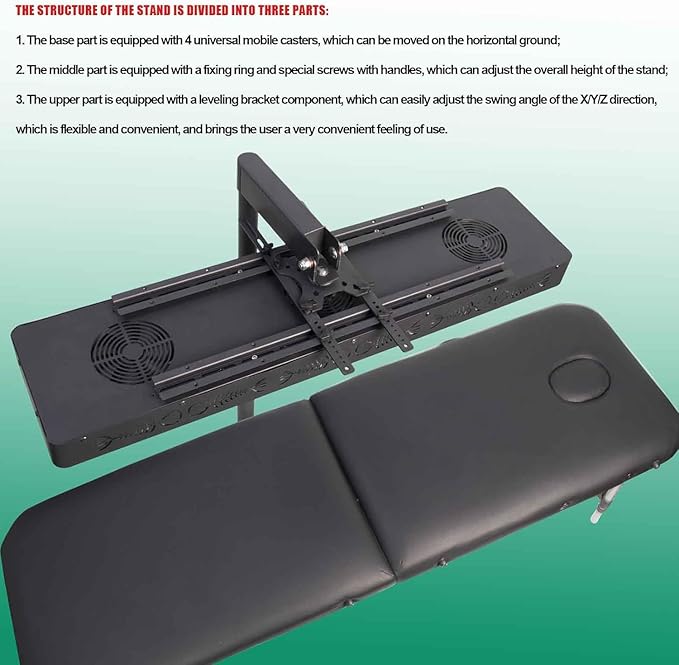 Red Light Therapy Stand Universal Stand for Red Light Therapy Panel Stand Near Infrared Light Stand LED Therapy Devices Mobile Hanging Bracket Lamp Holder Adjustable Height &amp Any Angle Wheel Lo