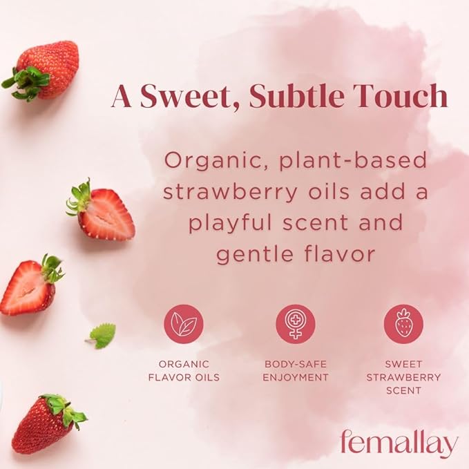 Femallay Organic Vaginal Melts – Strawberry 2 Pack – Moisturizes and Refreshes – 14 Count + Applicator