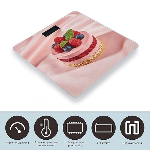 Ispahan Smart Scale for Body Weight Digital Bathroom Scale Toughened Glass Weight Scale with Large LCD Backlight Display High Precision Scales Weighing Machine