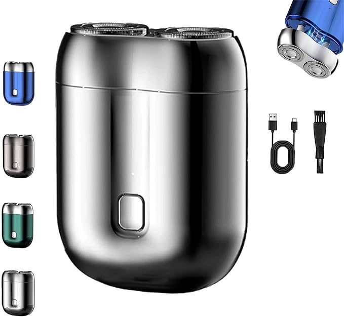 2025 New Upgrade Pocket Shaver USB Mini Shavers for Men Rechargeable Waterproof Electric Razor Smartly Razor for Men Pocket Size Washable Double Head Electric Razors (White)
