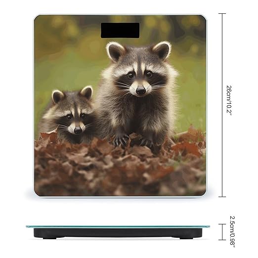 RaccoonScale for Body Weight with LCD High Precision Weighing Scales Fashion Sturdy Tempered Glass Weight Scales Easy-to-Read Digital Bathroom Scale for Daily 400lb