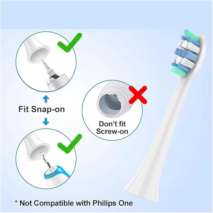 Replacement Toothbrush Heads Compatible for Philips Sonicare Replacement Electric Brush Head 4100 6500 6100 7500 5300 1100(4pcs)